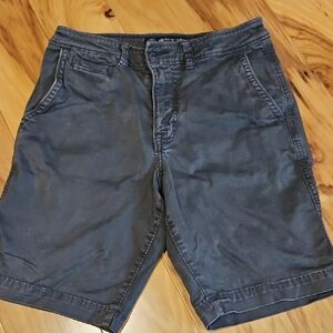 American Eagle Outfitters Active Flex Gray Chino Shorts 9 Inch Inseam Size 28